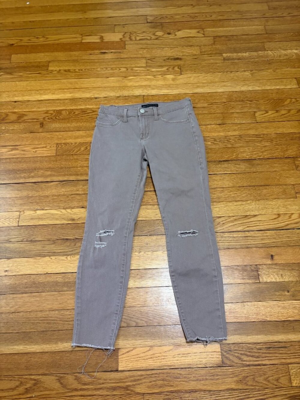 Rock & Republic Womens Kashmiere Ankle Jeans Size 8 Brown Stretch Distressed